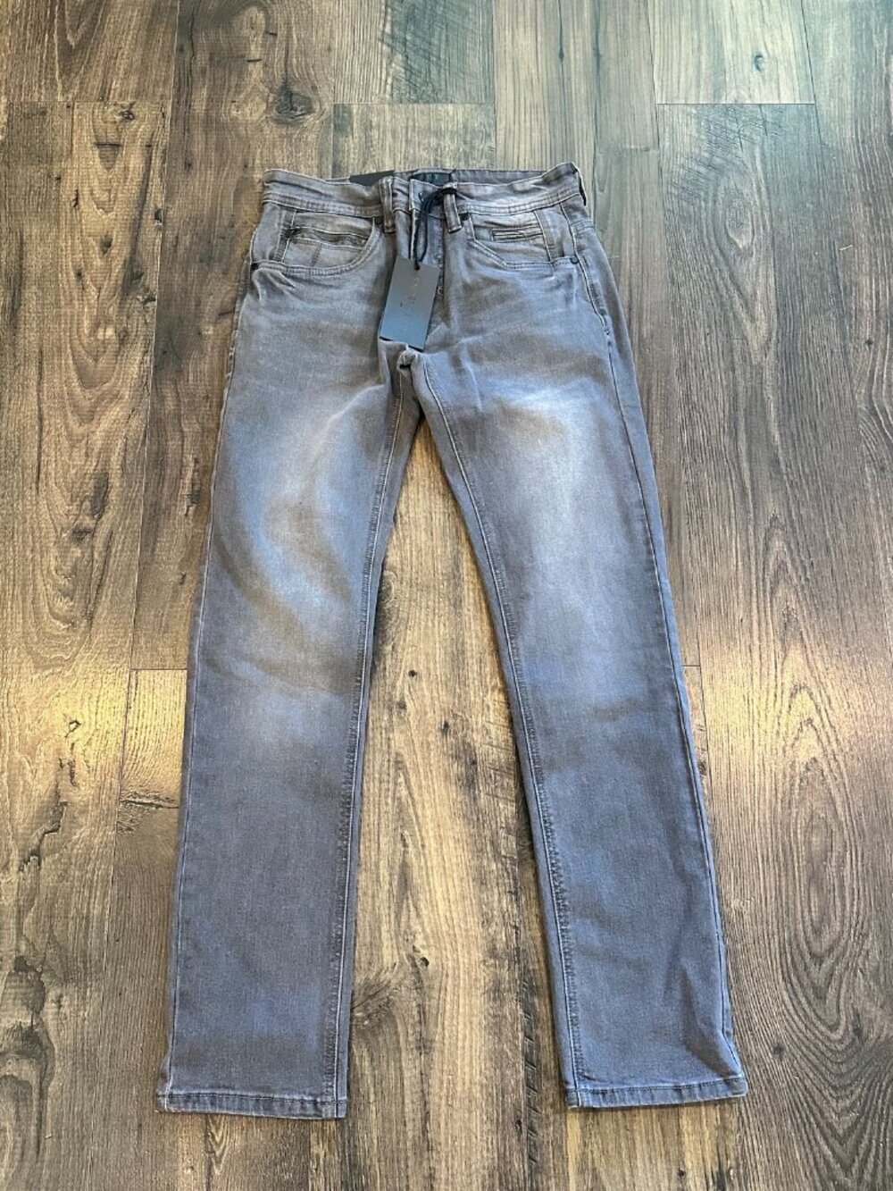 NWT NEW Steve's Jeans Men's Dark Gray Wash Slim Fit Stretch Denim Pants, 28 x 30